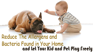 pet and kid playing